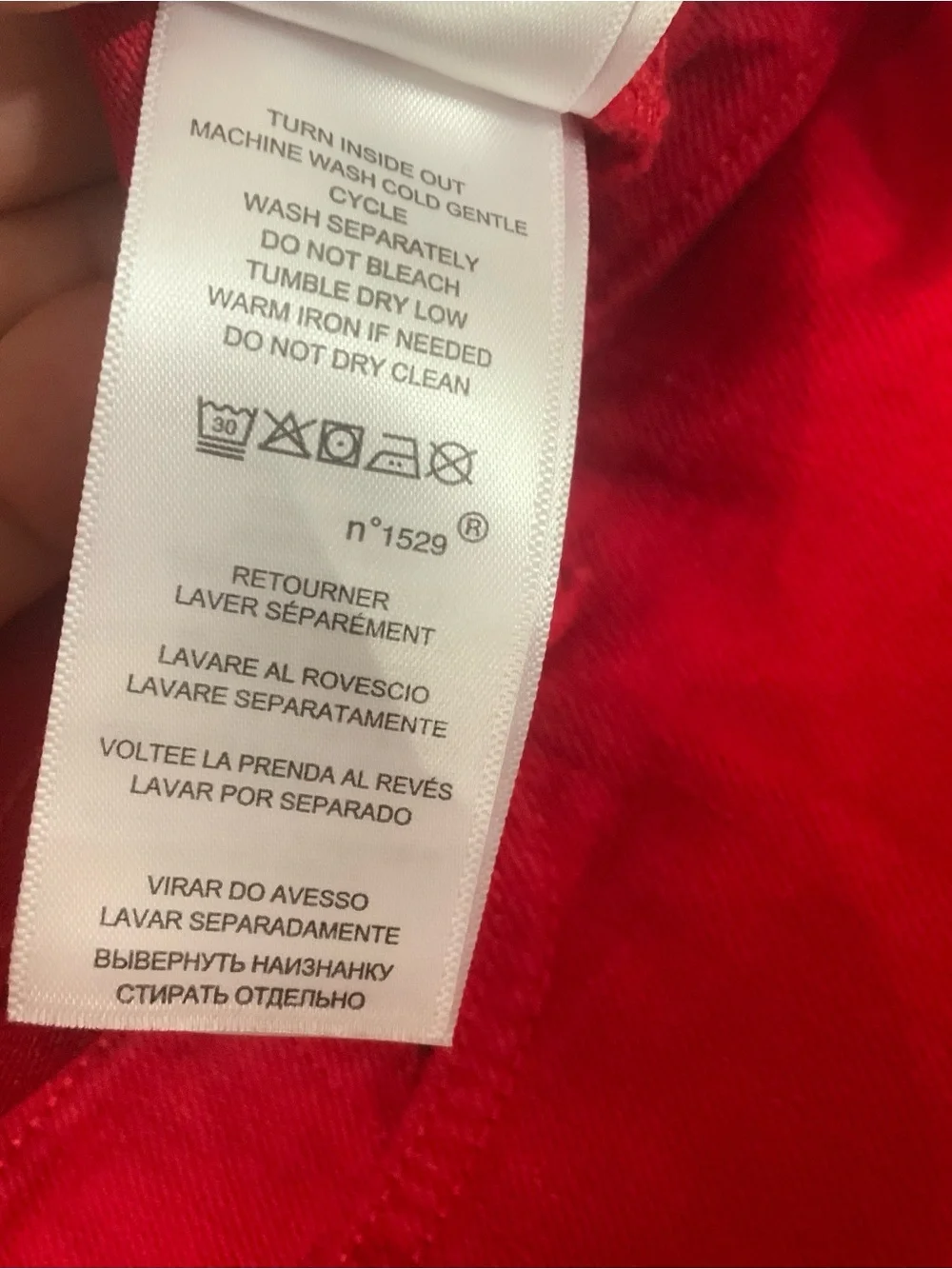 Lauren Ralph Lauren Straight Leg Red Denim Jeans Size 14 Logo Leather Patch